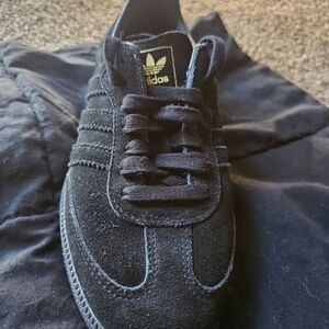 Adidas Originals Black Suede Sneakers GOLD